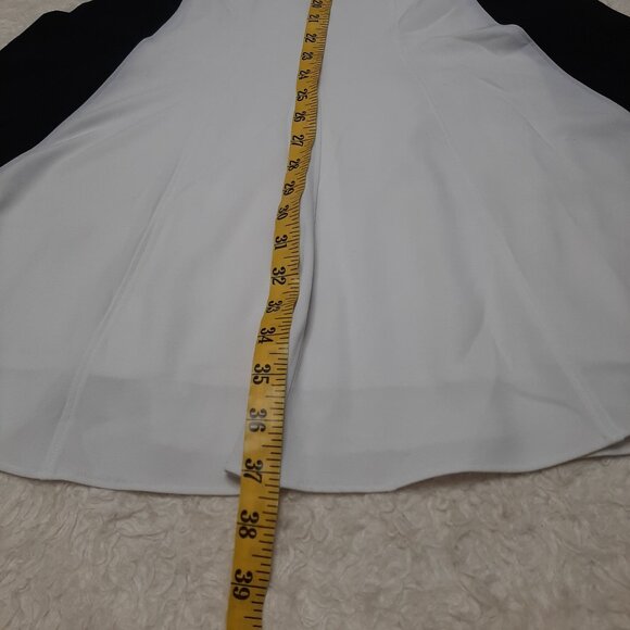 Tahari Women's White & Black, Fit & Flare Sleeveless Dress - US 6 - Picture 5 of 8
